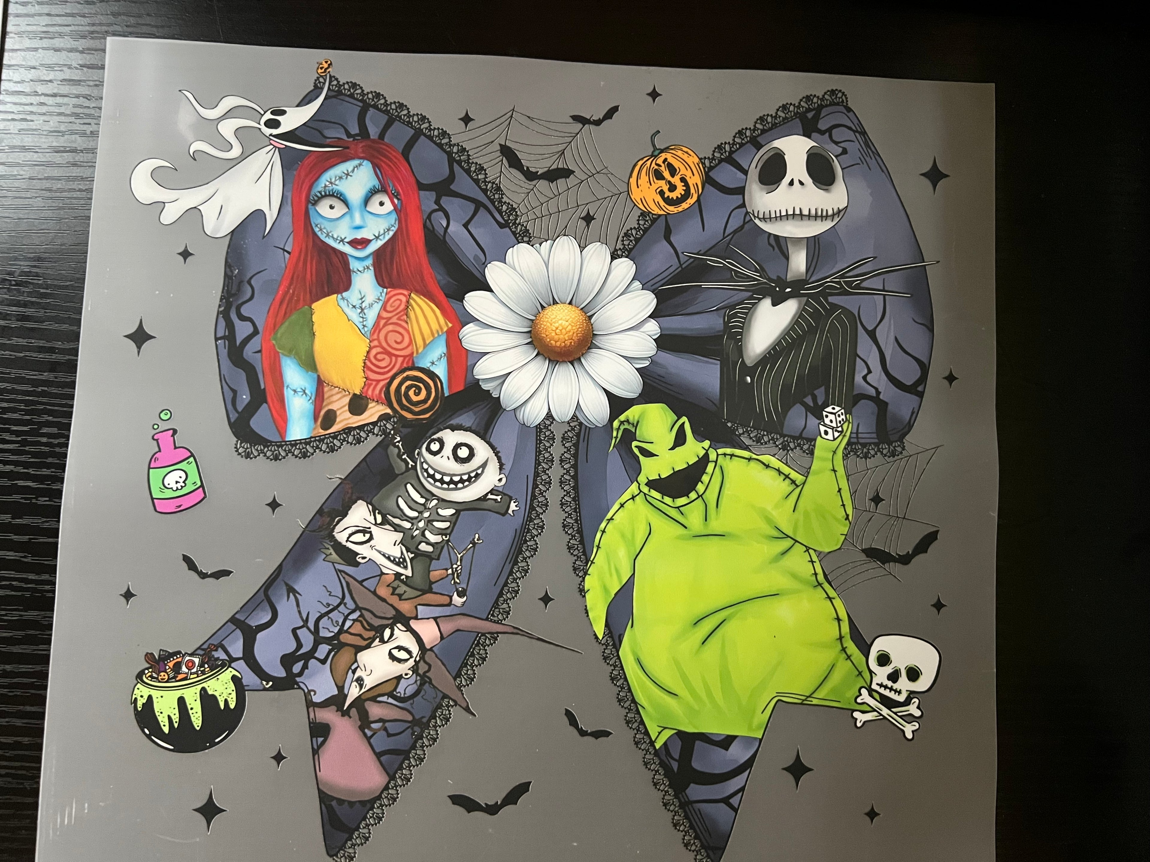Nightmare Before Christmas bow print