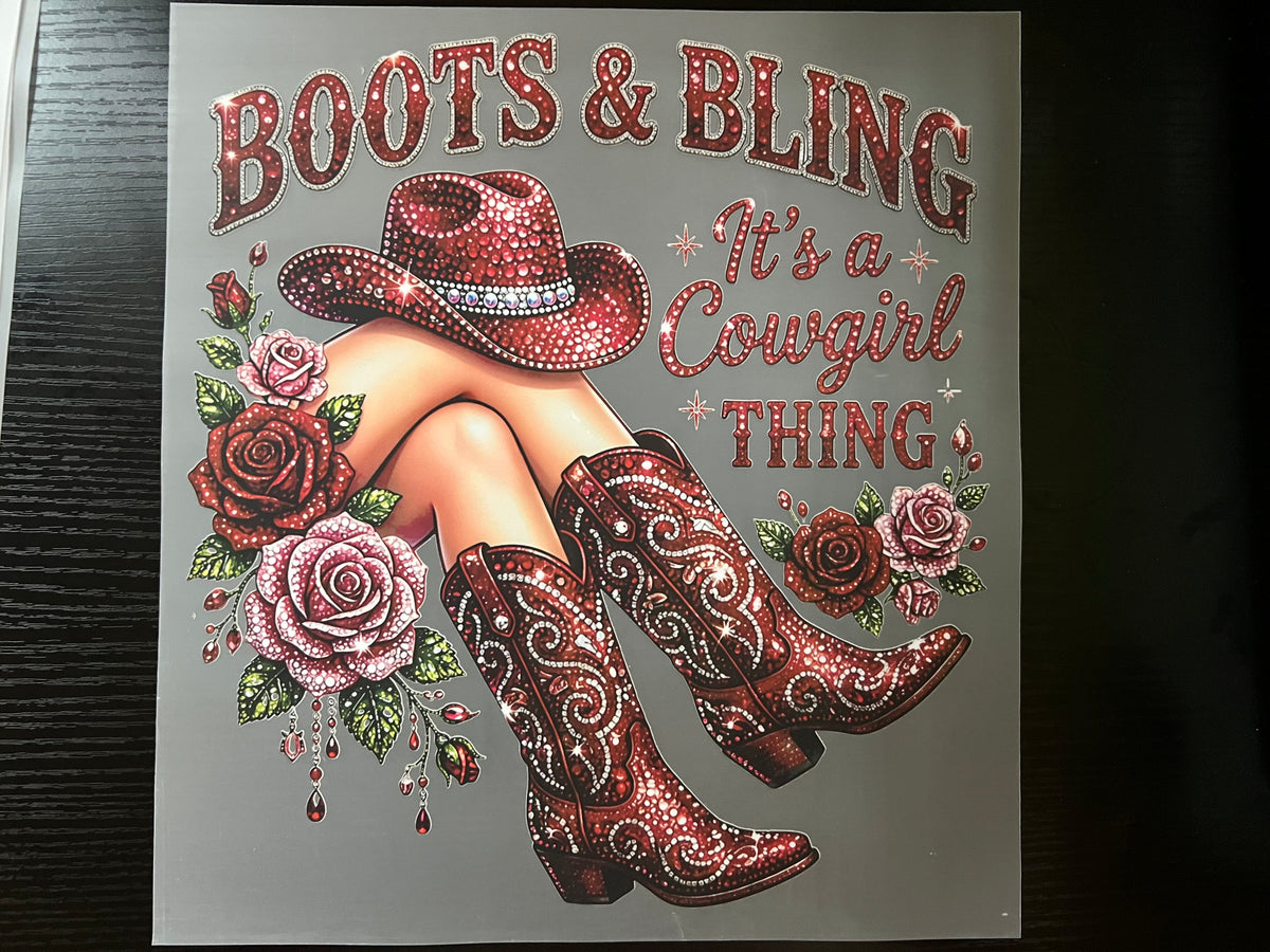 Boots and bling print