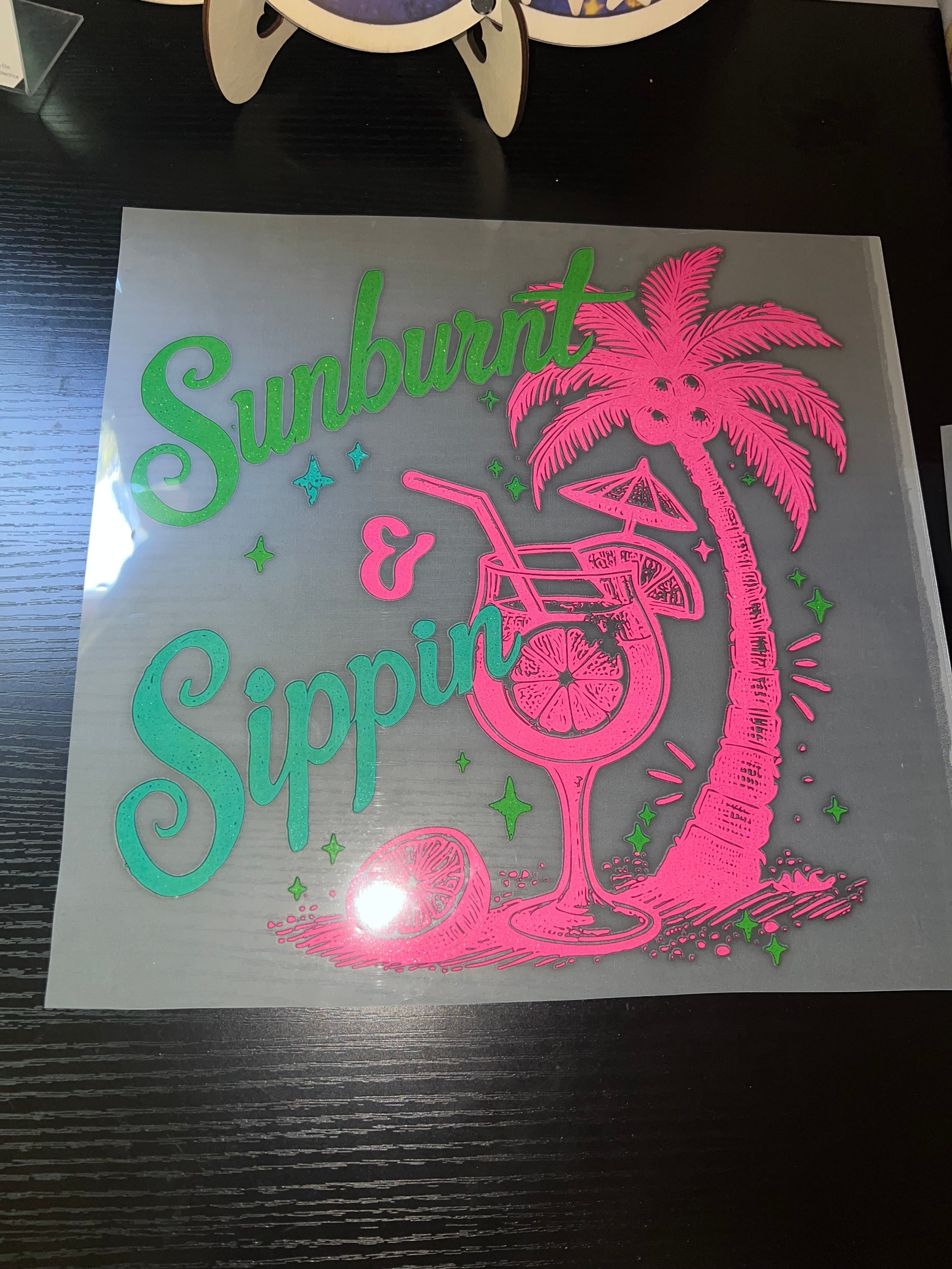 Sunburnt & Sippin Dtf Transfer